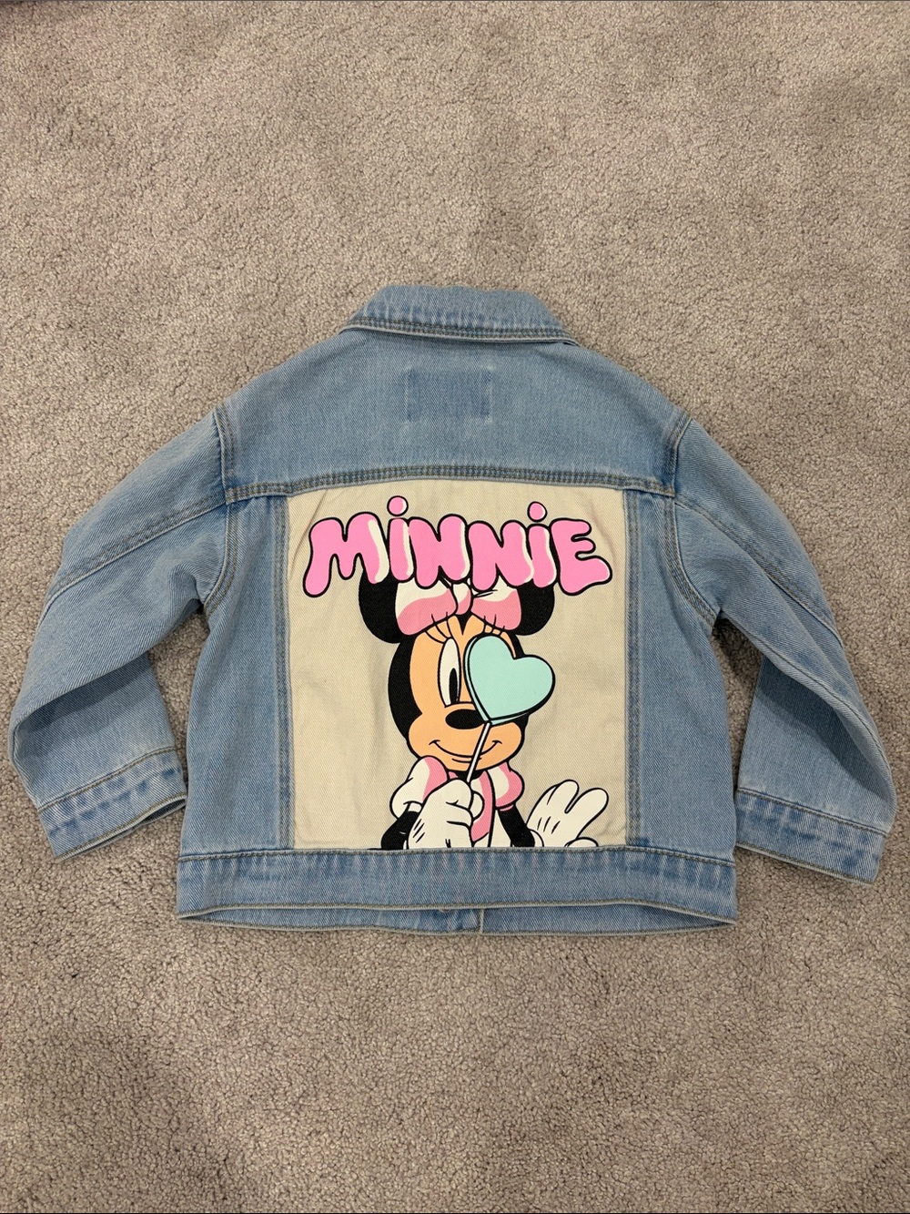 Zara NWOT Minnie Mouse Denim Jacket